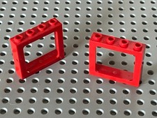 2 x Fenetre LEGO TRAIN red