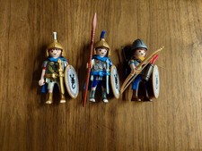 PLAYMOBIL - ROMAINS- GARDE PRETORIENNE BLEUE- ARCHER SOLDAT ET OFFICIER