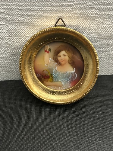 Ancienne miniature jeune fille - ancienne,