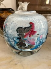 Robert PIERINI Vase  en verre, inclusions ,  décor abstrait