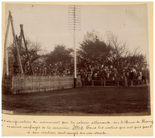 China, Boxer, Shanghai, Denkmal für die Schiffbrüchigen der Iltis vintage print 