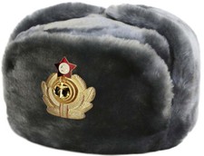 BONNET À POIL LAINE FOURNI AVEC LE MARINA RUSSE ORIGINAL USHANKA Taille: L - 58 