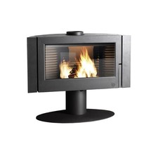 invicta poêle à bois fonte 12kw anthracite 6114-44 antaya