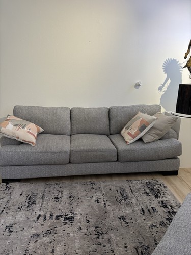 Gray fabric chaise lounge - fabric,
