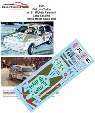 DECALS 1/32 REF 1533 FIAT UNO RAYNERI RALLYE MONTE CARLO 1986 WRC RALLY