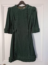 The Vampire's Wife Cate Mini Dress UK12 NWOT Green Corduroy