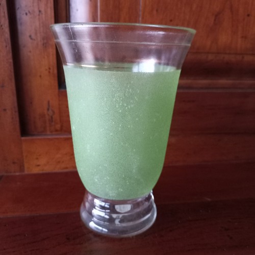 Vase verre granité vert