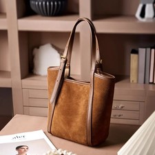 Sac Cabas Daim Camel - 100%