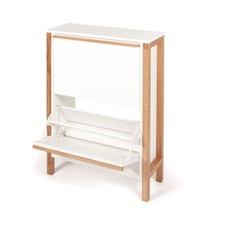 Meuble à Chaussures 2 Compartiments "Northgate" 93cm Blanc