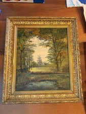 Huile sur panneau XIXe signée