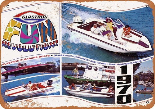 Metal sign 1970 glastron - metal,
