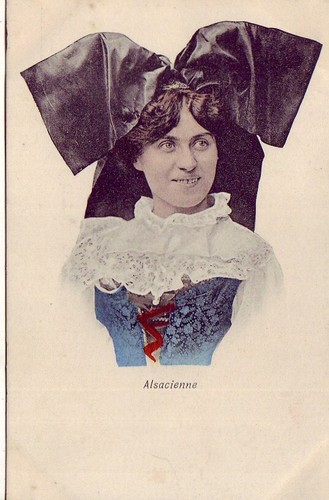 Cpa alsace jeune - alsace, femme