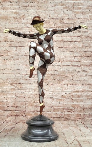 Sculpture bronze harlequin - sculpture,