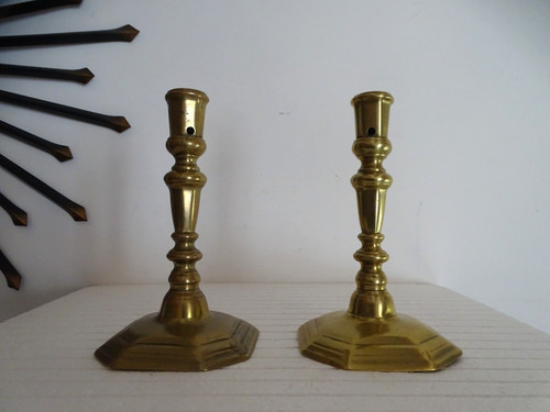 Paire bougeoirs bronze - paire, de