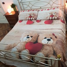 Lit complet design ours en peluche simple/marié 100 % coton pur
