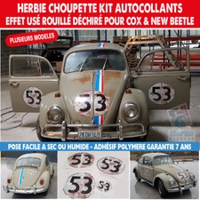  HERBIE 53 STICKERS VINTAGE EFFET USE AUTOCOLLANT VW - NEW BEETLE COCCINELLE