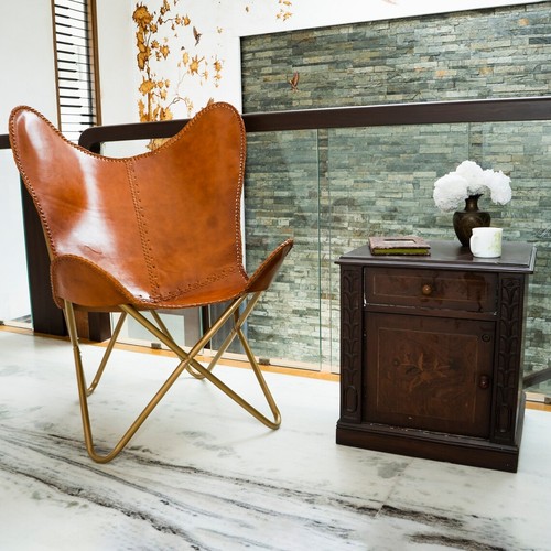 Chaise butterfly cuir - chaise, en