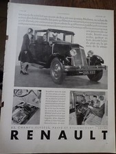 RENAULT cabriolet MONASTELLA 79 + DUCO publicité papier ILLUSTRATION 1930