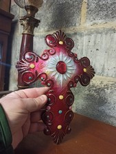 Emaux de Limoges belle croix religieuse signée R. Bonhomme Atelier d'Arts