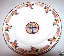 @ N°1 UNE ASSIETTE CREUSE, MODELE MAURICE,  CORBEILLE FRUITS, ART NOUVEAU