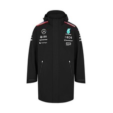 Mercedes AMG Petronas F1 Puma Équipe Officiel Long Imperméable Veste Noir
