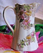 Pichet, Art Nouveau, Faïence, Lunéville, Guipure, Keller Guérin, KG, Début XXème