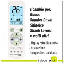 Télécommande Climatiseur Clima Rhoss Saunier Duval Shinelco Cependant Lorenz