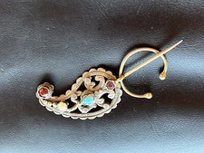 antique vintage Fibule argent massif poinçonné Bijou Ethnique Sertie Grenats…