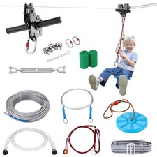 VEVOR Tyrolienne pour Enfants et Adultes 30,5 m Kit Complet 227 kg Extérieur