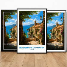 Affiche voyage roquebrune cap - affiche,