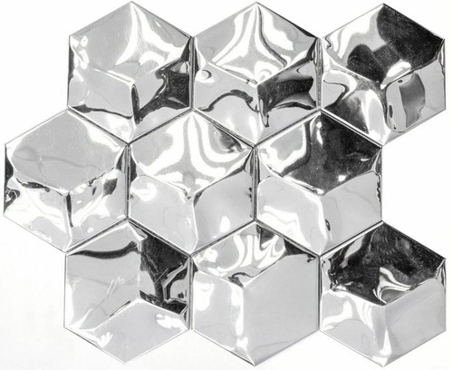 Mosaïque hexagonal acier - hexagonal, 3d