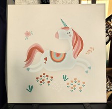 Tableau cadre carré 40 x 40 cm motif licorne