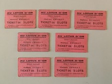 LOT 7 ANCIENS TICKETS AU LOTUS