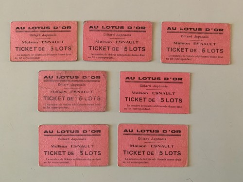 Lot anciens tickets lotus - anciens, au