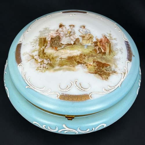 Bonbonnière opaline bleue - opaline,