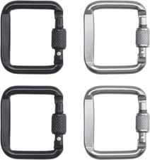 4 PCS Mousqueton, Mousqueton Aluminium, Mousqueton Escalade avec Bouchon à Vis, 