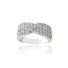 3/4ct Diamant Croisé Bague