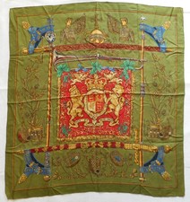 Foulard HERMES Dieu et mon droit  Carré en soie