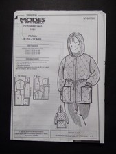 § patron MODES ET TRAVAUX 10/1991 parka pour fille et poupée Cécile