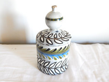 ANCIEN Pot Couvert en Céramique émaillée à Décor Floral Signé CAPRON Vallauris