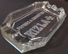 Superbe Cendrier Publicitaire en verre RIZ LA CROIX - cigarette bar café bistrot