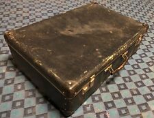 ancienne valise rétro vintage Rigide Bleu Marine H 18,5 L 64 l 42 cm #102