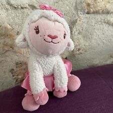 O/ DOUDOU PELUCHE DISNEY MOUTON Agneau CALINE Docteur Mcstuffins blanc rose 17cm