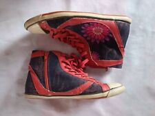 Paire de chaussures baskets montantes rouge marron femme - taille 36 - Desigual