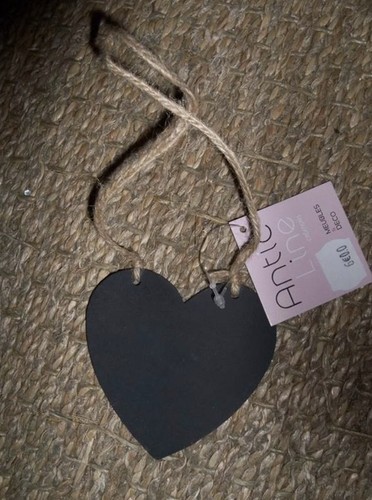 Coeur ardoise mémo avec corde
