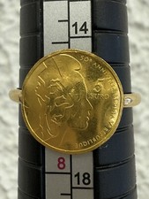 Bague En Or 18 Carats 750/1000 Avec Pièce De 5€ En Or 24 Carats 999/1000  2,47 g