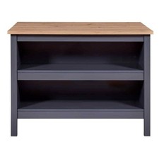 Ilot de Cuisine "Melina" 124cm Anthracite & Chêne