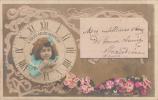 CP SURREALISTE PETITE FILLE A TRAVERS PENDULE - ROSES FLEURS - 11439