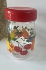 Le Parfait Vintage ancien pot Bocal en verre Décors Fruits 1L Deco Cuisine Rétro