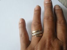 bague en plaqué or, ajourée, zirconiums, t. 56